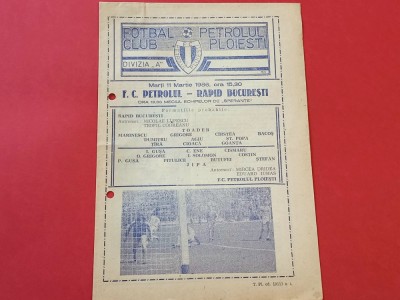 Program meci fotbal PETROLUL PLOIESTI - RAPID BUCURESTI (11.03.1986) foto