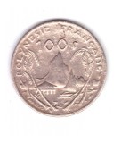 Moneda Polinezia Franceza 100 francs/franci 1982, stare precara, curata