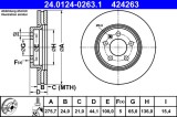 Disc Frana ATE 24.0124-0263.1 Audi Seat Skoda VW A1 Arona Fabia Ibiza Kamiq Polo Scala T-Cross Taigo