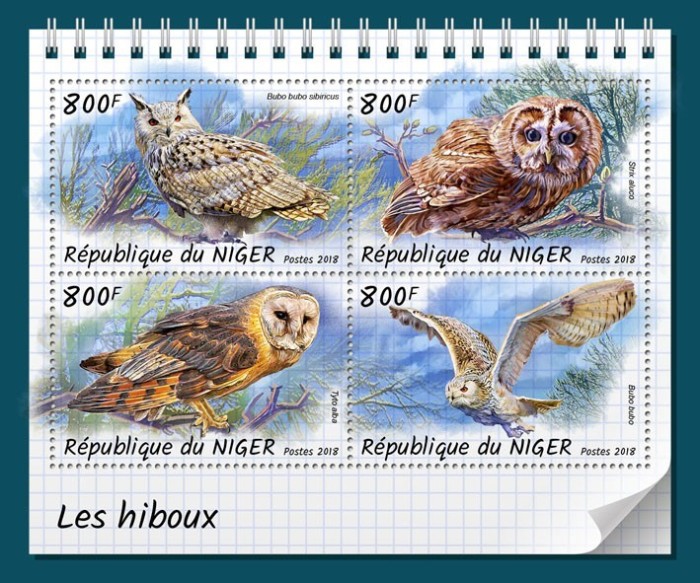 NIGER 2018 - Bufnite /set complet-bloc + colita MNH (2 imagini)
