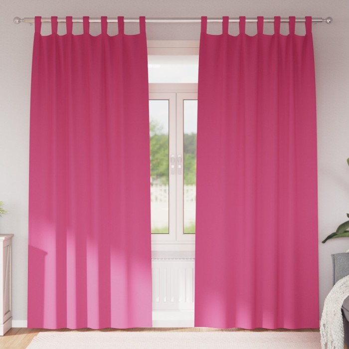 vidaXL Perdele cu perdele 2 pcs Roz intens 260 x 140 cm Poliester