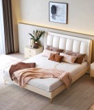 Cumpara ieftin Pat Medusa 160x190 cm Tapitat Catifea Nuanta Crem Somiera Inclusa (cod 9925)