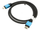 Cablu HDMI 2.0 textil 1m negru