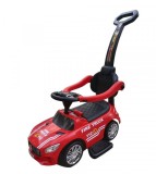 Premergator Pompieri Baby Mix Ride On cu Maner Parental, Spatar, Suport Picioare, Volan Muzical, Rosu, 12 luni+