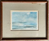 Acuarelă, Peisaj, semnată, cu rama si sticlă, 30x25 cm