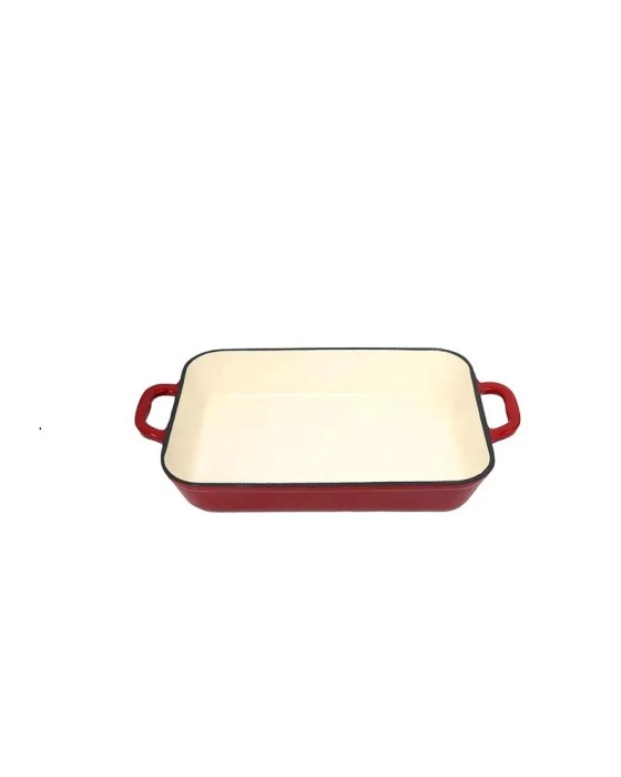 Tava din fonta emailata 33,5&times;22&times;7 cm, rosie Durabilitate si versatilitate Handy KitchenServ