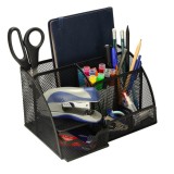 Cumpara ieftin Organizator pentru birou, metalic, 7 compartimente, 22 x 14 x 12.7 cm, negru