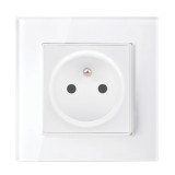 FRENCH TYPE SOCKET 16A GLASS FRAME WHITE, Elmark