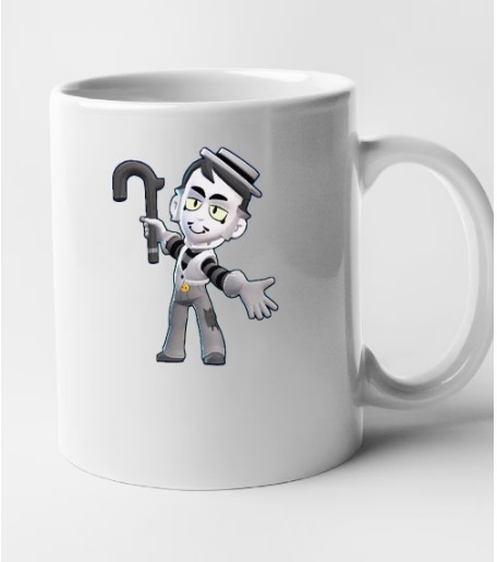 Cana alba personalizata Brawl Star - Gray, INOVATIX&reg;. 330 ml