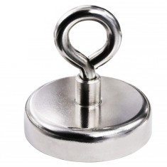 Magnet fishing puternic neodim D75mm cu carlig inelar forta 160kg