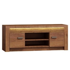 Comoda TV 2 usi 2 polite din pal maro frasin Infinity 137x42x53 cm