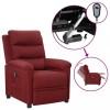 VidaXL Fotoliu rabatabil electric, roșu vin, material textil