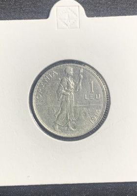 Moneda 1leu 1914 argint foto