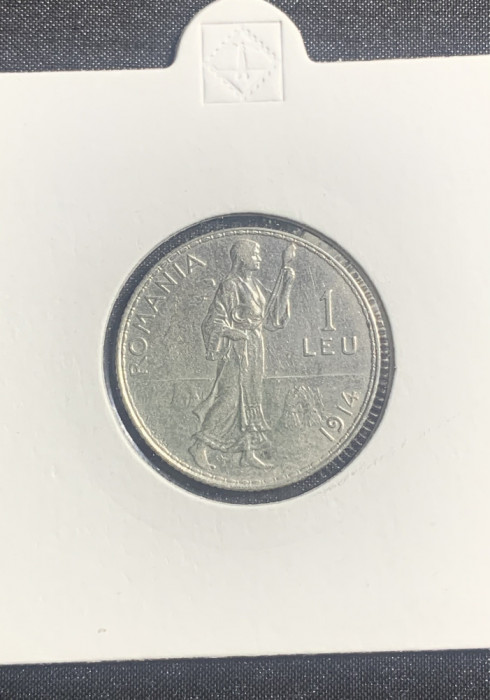 Moneda 1leu 1914 argint