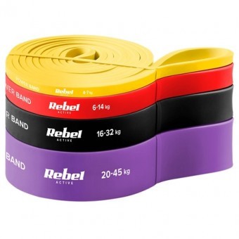 Set 4 benzi elastice latex power band 4-32kg rebelactiv foto
