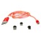 Cablu 1m 3in1 USB TYPE C iPhone Micro USB iluminat LED rosu