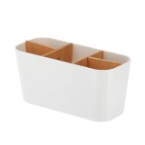Organizator X5 Bamboo 21X9X10 Cm &ndash; Alb | Organizatoare Baie
