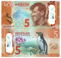 Noua Zeelanda 5 Dolari 2015 P-191a Polimer UNC