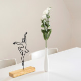Decoratiune, Ballerina, 20x40x4 cm, Metal, Negru, Tanelorn
