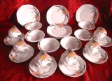 SET / SERVICIU CAFEA TORT INGHETATA PORTELAN WUNSIEDEL BAVARIA CESTI FARFURII BOLURI 24 PIESE