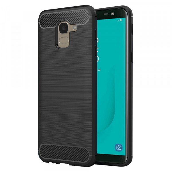 Husa pentru Samsung Galaxy J6 J600, Techsuit, Carbon, Neagra