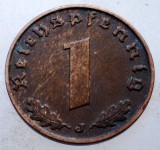 2.581 GERMANIA WWII 1 REICHSPFENNIG 1939 J, Europa, Bronz