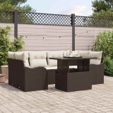 VidaXL Set de canapele pentru grădină 7 pcs Maro 100 x 55 x 73 cm
