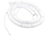 Cablu spiralat 5x0,15mm2 PUR alb 1m 300V