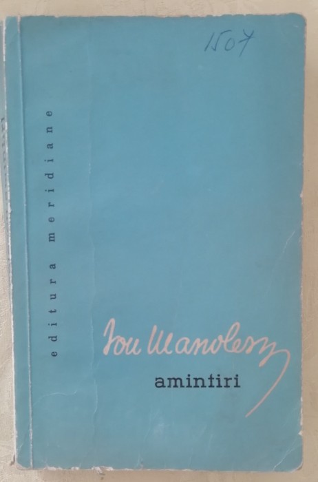 myh 41f - Ion Manolescu - Amintiri - ed 1962