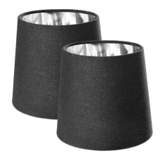 Set 2 Abajururi, E14, Negru/Argintiu, Navaris, 53996.01.42