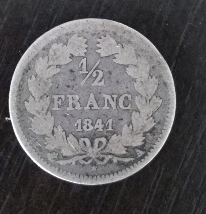 Moneda Franta - 1/2 Franc 1841- Argint