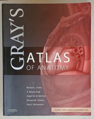 GRAY &amp;#039;S ATLAS OF ANATOMY by RICHARD L. DRAKE ...PAUL E. RICHARDSON , 2008 , TEXT IN LIMBA ENGLEZA foto