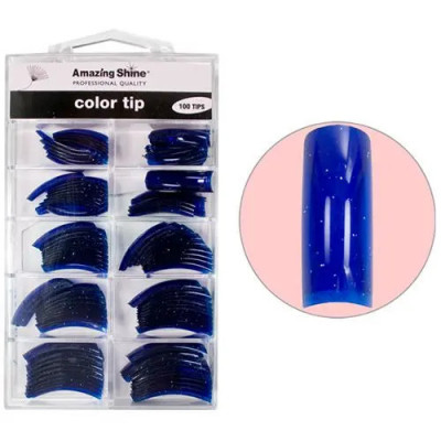 Tipsuri colorate, bleumarin, &amp;icirc;n cutie, 100buc, nr.1 - 10 foto