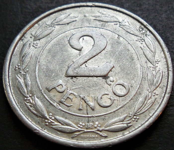 Moneda istorica 2 PENGO - UNGARIA, anul 1943 * cod 2747 B