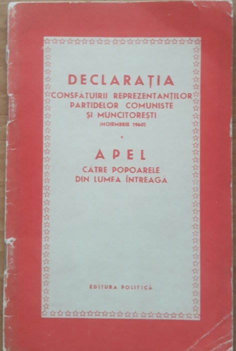 DECLARATIA CONSFATUIRII REPREZENTANTILOR PARTIDELOR COMUNISTE SI MUNCITOREST