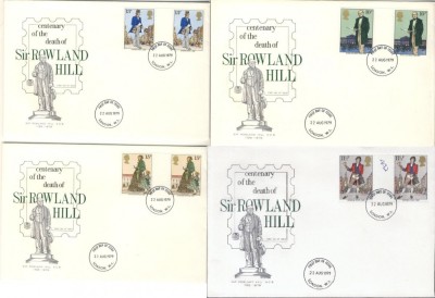 Great Britain 1979 Rowland Hill 4 FDC, pair K.242 foto
