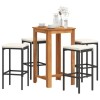 VidaXL Set bar de grădină 5 piese negru lemn masiv acacia și poliratan 3295270
