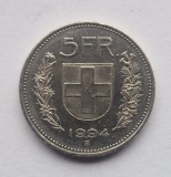 Elvetia 5 Francs 2004 _ moneda din nichel _ km # 40a _ tiraj mic rara