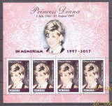 ROMANIA 2017 LP 2158 20 ani moartea Printesei de Wales Diana SUPRATIPAR, MNH, Nestampilat
