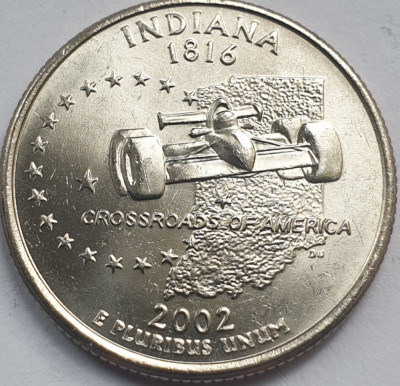 25 cents / quarter 2002 USA, Indiana, unc, litera P foto