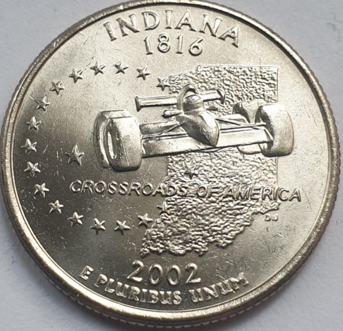 25 cents / quarter 2002 USA, Indiana, unc, litera P