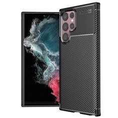 Husa Samsung Galaxy S22 Ultra 5G Techsuit CarbonFiber, negru foto