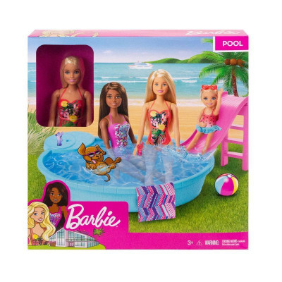 Set jucarii - Papusa Barbie cu piscina si accesorii | Mattel foto