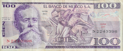Mexico 100 pesos 1974 foto