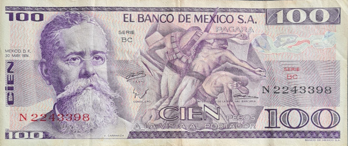 Mexico 100 pesos 1974