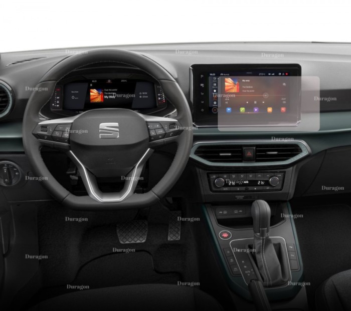 Folie Protectie Navigatie Seat Arona 2021+, Duragon, protectie Display Navigatie, silicon Mat, Anti-zgarieturi, Anti-amprenta, kit instalare