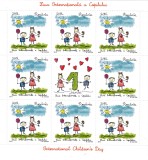 ROMANIA 2012 LP 1943c "Ziua Internationala a Copilului" , mcoala de 8 + 1 vinieta,MNH