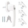 Set 4 Manere pentru fereastra cu blocare, Kwmobile, Alb, Aluminiu, 37354.02