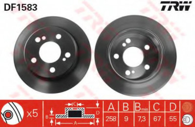 Disc frana MERCEDES C-CLASS Combi (S202) (1996 - 2001) TRW DF1583 foto