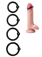 Set 4 Inele Penis cu Bile de cauciuc foto
